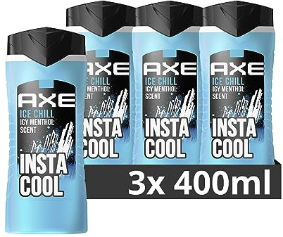 Axe 3-in-1 Duschgel & Shampoo Ice Chill XL für Körper, Gesicht und Haar verleiht einen spektakulären Duft unter der Dusche 3x 400 ml