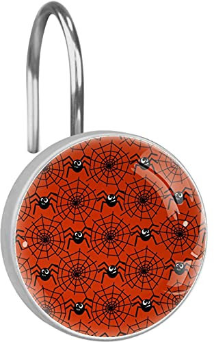 Set di 12 ganci per tenda da doccia con ragni e ragni per la doccia con anelli antiruggine per doccia