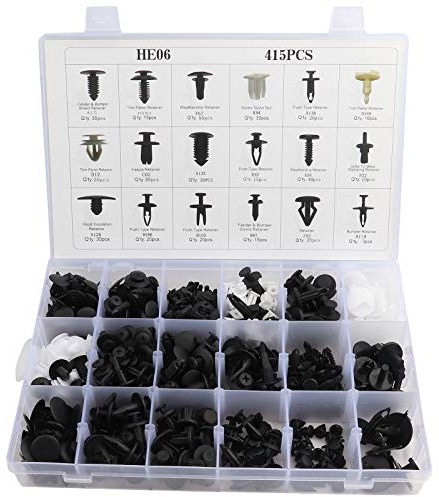 aqxreight - 415PCS Clip di Fissaggio per Paraurti Rivetti in Plastica per Auto Elementi di Fissaggio Kit di Fissaggio a Pressione Rivetti Automatici a Pressione Set Clip per Parafango per Pannello di