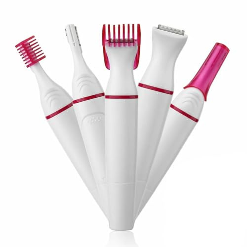 Elektrischer Gesichtshaarentferner Schmerzfrei, 4-in-1-Elektrorasierer für Frauen, Augenbrauen, Nase, Bikini, Haarschneider für Nase, Augenbrauen, Gesicht, Lippen (Batterie Nicht Enthalten)
