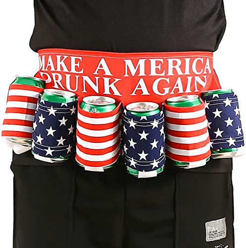 JYSILIYH American Patriotic Beverage Beer Belt, 6-Pack Can Holder, Camouflage, One Size, Y02