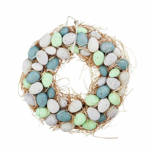 Loberon Kranz Pinehurst, von Hand bemalt, zarte Farbwahl, Osterkranz, Osterdeko, Ostern, Osterfest, Wohn-Accessoire, Bambus, Kunststoff, Schaumstoff, bunt
