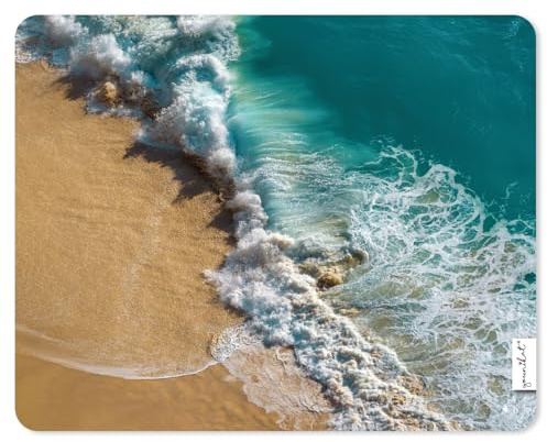 younikat Mauspad mit Wellen Meer von Oben I 24 x 19 cm Mousepad in Standard-Größe I Qualitätsdruck auf Zellkautschuk I rutschfest wasserfest abwischbar I dv1243