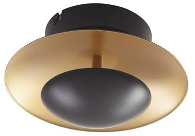 Lindby LED Deckenspot schwarz gold, Deckenlampe Spot 1flg. 5,5W warmweiß Wohnzimmerlampe Deckenleuchte Esszimmer Flur Küchenspot