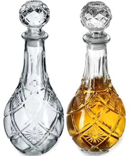 KADAX Decanter per bevande, elegante caraffa da whisky da uomo, classica caraffa di vino dal design unico, bottiglia di whisky come regalo (0,8 l, 2 pezzi)