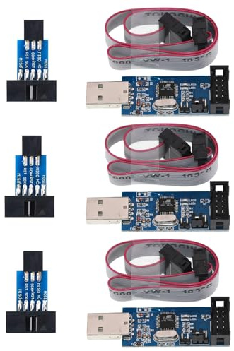 USB Programmer 51 AVR ATMEGA8 Downloader, 3 Stück | 10 Pin zu 6 Pin Adapter Platine, Für AVR Serie Mikrocontroller, Downloader Programmierer