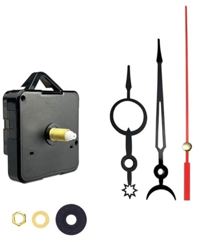 CABLEPELADO Mecanismo Movimiento Reloj Cuarzo silencioso, Kit de reparación de Reloj, Reloj creación 3D, manijas Reloj, Movimiento del Reloj, Aguja Minutos 140 mm, Aguja Horas 115 mm, Negro