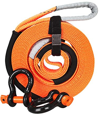 BomDog Abschleppseil, Autoanhänger Mit 5 M Traktionsgurt, Starker Offroad-Abzieher, Elastische Traktion, Robustes Traktionsseil, Auto-Pannen-Traktionsgurt, 5 M/5 T/Clear