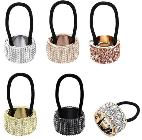 NTRUXZP Haargummis, 6pcs Elasitc Hair Tie for Women Girls Haar Manschette Pferdeschwanz Halter Metall Haarschmuck Haargummis Haarseil Pferdeschwanz Halter Clip für Frauen, Mädchen
