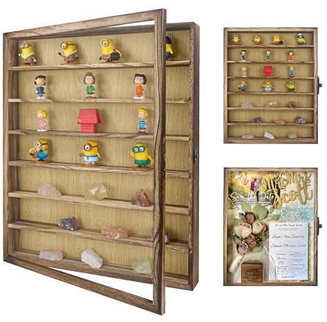 FramePro 40x50cm Marco de Fotos 3D, Shadow Box con 6 dividirs, 16x20 Pulgada Caja De Viaje para Recuerdos (Marrón)