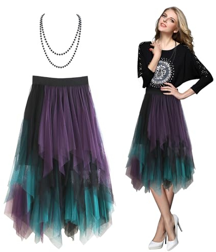 mohito Faldas Asimétricas,Falda de Tul,Faldas Tul Mujer,Adecuado para Carnaval Gala Vestidos Juego de rol Fiesta Baile Vestidos Faldas