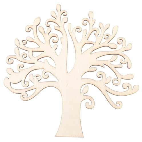 Garneck 10stücke Holzbaum Verzierungen Dickem Holz Für Diy Bastelarbeiten Unvollendete Holzdeko Zum Bemalen Und Gestalten Ca Natürliche Holzfarbe