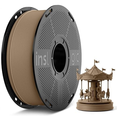 Inslogic WoodFill PLA Filament 1.75 mm 1 kg, 3D Drucker Filament Holzähnliche matte Oberfläche, Echte Holzstruktur, Schnelles Drucken, geeignet für die meisten FDM 3D Drucker, Naturholz