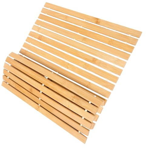 ARTSEWPLY Alfombra De Baño De Bambú Antideslizante y Plegable para Ducha Alfombra De Bambú para Baño