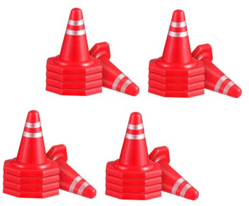 HANABASS 24stücke Mini Verkehrscones Für Lustige Verkehrszeichen Für Sandkasten-Modelle Lehrreiche Spielzeuge Zur Verkehrserziehung Für Spielsets Und Partys