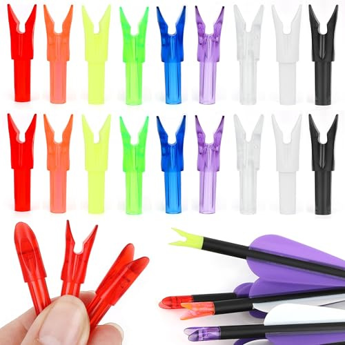 limaity 50 Pcs Rapid Fire Arrow Nock-Tail Fast Nocking 6.20mm/.244inch Insert Tails for Archery Hunting Target Shooting