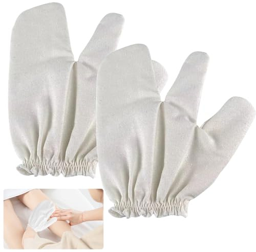 SGZIOO Garshana Handschuhe aus Seide, Rohseide, Garshana-Handschuhe, Seidenhandschuhe für Körperdusche, Tiefenreinigung, Peeling-Handschuhe für Körper, Peeling-Handschuh für Körper