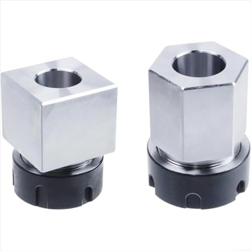 snowchecking Lathe Collet Chuck ER-32 ER-25 ER-40 CNC Lathe Collet Chuck Set With Tetragonal And Hexagonal Block For Engraving Machine(2pcs ER32)