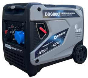 DAGARTECH - Generador Inverter DG6000i a Gasolina 230V 5,5 kW Continuos 6 kW Máx con Arranque Eléctrico, Bajo Consumo, PowerPulse y Kit Transporte