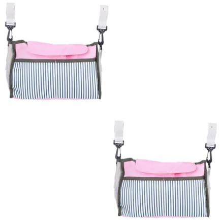 Yardwe 2 Piezas Bolsa Organizadora para Cochecito Gran Capacidad para Biberones y Juguetes Resistente y Duradera Práctica Bolsa Colgante para Paseo de Bebés