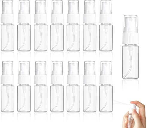 UIEXAY 15 Botellas Pulverizadoras Pequeñas, Atomizadoras, Mini Botellas De Espray, Botella De Plástico Portátil, Botella Pulverizadora De Agua, Para Rellenar Perfume, Líquido De Cuidado Y Cosmé