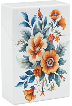 Étui à cigarettes en plastique motif marguerite, œillet, pied-d'alouette, porte-cigarette à rabat