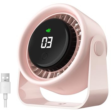 VOXON USB Desk Fan 4 Speeds 100° Rotatable Silent Cooling Fan Plug & Play
