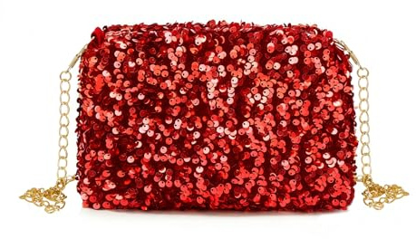 Hernin Damen Glitzer Tasche, Umhängetasche Pailletten Tasche Glitzer Abendtasche Clutch Damen Crossbody Schultertaschen für Party Freizeit Date Hochzeit