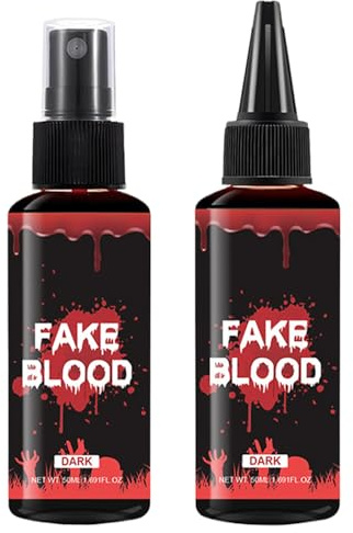 Sang Factice 50ml – Maquillage Scénique Réaliste | Halloween Film TV Plasma de Sang | Effets Théâtraux Costume Cosplay Photographie École Sûr Doux pour Peau