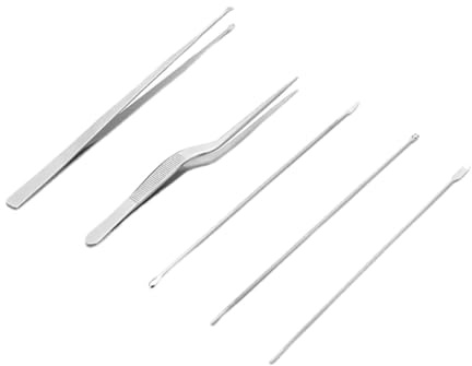 FESTFENDS Ear Wax Removal Tools Set for Adults Safe and Comfortable 5pcs Stainless Steel with Different Shapes Effective Ear Cleaner for Hygienic Earwax Removal