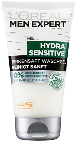 L'Oréal Men Expert Hydra Sensitive Birkensaft Waschgel, 2er Pack (2 x 150 ml)