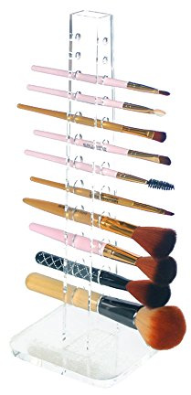 OnDisplay Acrylic Cosmetic Brush Organization Tower - Handmade Clear Acrylic Makeup Pencil/Brush Organizer for Vanity/Bath