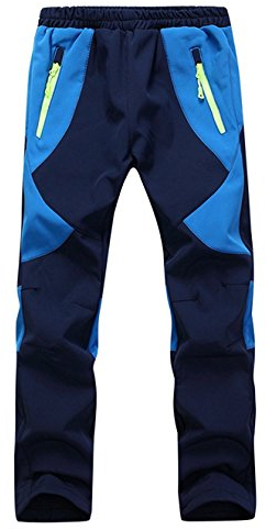 Kinder Gefütterte Hose Softshellhose Wasserdicht Winddicht Atmungsaktiv Warm Regenhose Jungen Mädchen Trekkinghose Skihose Blau XS