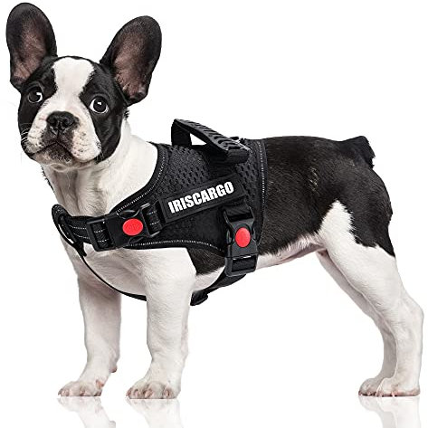 No Pull Dog Harness, dogs harness with Handle Adjustable Padded Harness, front Clip Puppy Vest Harnesses Reflective Breathable Soft Mesh Lightweight easy Control for Outdoor Training Walking(upgrade)