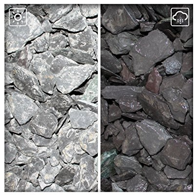 Kieskönig Schiefersplitt Canadian Slate Blue 15/30 mm Edelsplitt Schiefer Rötlich-Violett 25 kg (Sackware)