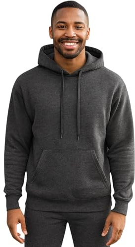 Urban Road Unisex Heavy Blend Plain Hoody Men & Women Sweatshirt Casual Pullover Ladies Hoodie Charcoal