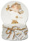 Mini-Schneekugel mit Engel, weiß/Goldener Sockel, Maße L/B/H: 4,5 x 4,5 x 6,5 cm Kugel Ø 4,5 cm.