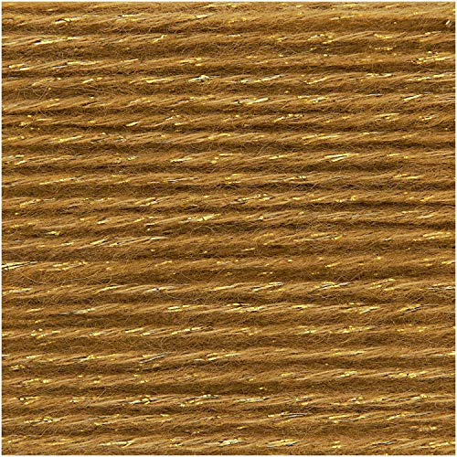 Wolle mit Glitzerfaden Rico Design Creative Fluffily, Farbe 002 Senf, 150 Gramm