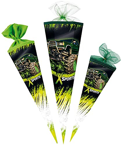 alles-meine.de GmbH komplette Füllung - Circa 200 Teile - für Schultüte - Monstertruck - Fahrzeuge/X-Sports - Truck - eckig - für ALLE Zuckertüte - mit/ohne Kunst..