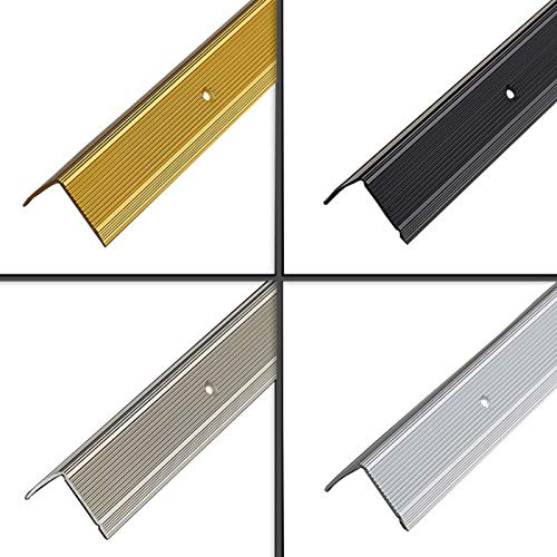 Profilo per bordi delle scale di PRIOstahl | bordo per scale | alluminio – angolo 30 x 35 mm | colore argento | lunghezza 900 mm | preforato con viti e tasselli