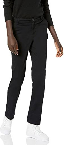 Amazon Essentials dam klassisk rak passform stretch twill chinos byxa, svart, 14