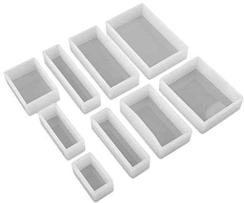 Tubayia Lot de 9 moules rectangulaires en silicone et résine époxy pour bricolage et artisanat