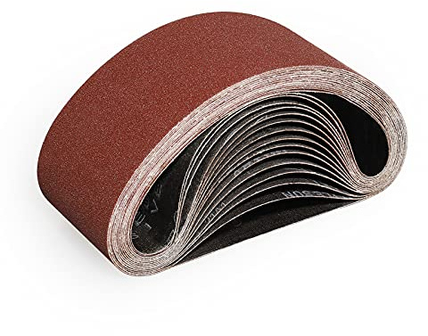 Sruhrak 75X457mm Abrasive Sanding Belt Set - 15 Pack 120 Grits Sandpaper Belts for Portable Belt Sander