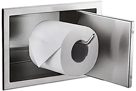 LIU- Einbau Toilettenpapierhalter Verdeckte Wandmontage Gewebespender 304 Edelstahl Gebürstetes Nickel Aus Edelstahl Speichert Den Platz Ihres Badezimmers