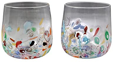 (Gläser Acquario 2er-Set) Murano Karaffe Rialto/Acquario Gläser 2er Set. Hochwertige Handarbeit - Exklusive Erzeugnisse des Kunsthandwerks