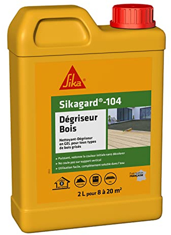 SIKA - Nettoyant dégriseur bois - Sikagard 104-2L | Tous types de bois - Toiture, façade, sol, mobilier de jardin, clôture - Ravive les couleurs - Prêt à l'emploi - 8 à 20m²
