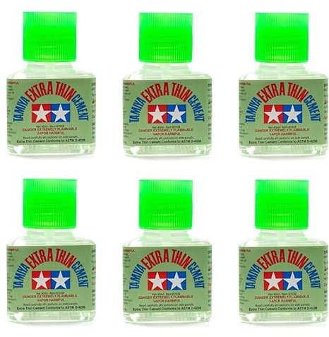 6 X Tamiya 87038 Extra Thin Liquid Cement Adhesive (40ml) SIX PACK