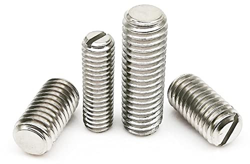 TUBEAU 5/10 Stück M1.2 M1.4 M1.6 M2 M2.5 M3 M4 M5 M6 M8 A2 304 Edelstahl Schlitzkopf Schlitz Flacher Endpunkt Stellschraube Madenschraube ohne Kopf (Color : 3mm, Size : 10pcs M1.6)