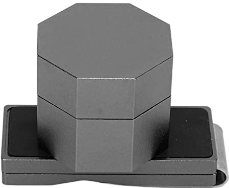 Keenso Achteckiges Billard-Kreide-Etui-Set, Magnetischer Billard-Queue-Kreide-Box-Halter mit Geräuschlosem, Festem Clip (Schwarz)