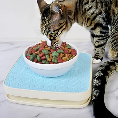 Yuwoda Ant Away Futternapf für Katzen und Hunde, Ameisen-Tablett, Haustierfutter, sicher für den Innenbereich, kein Wasser, kein Einstecken erforderlich, automatische Katzenfutterspender